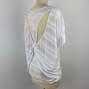 Beyond Yoga White Layered Racer Back Shirt